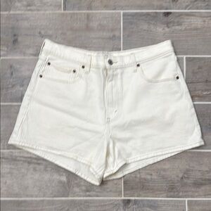 Abercrombie & Fitch White Jean Shorts Frayed Hem